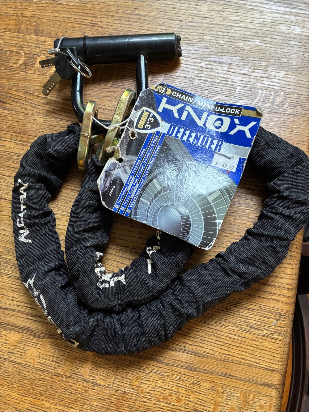 Knox Rose Black Chain Mini U-Lock with Cover